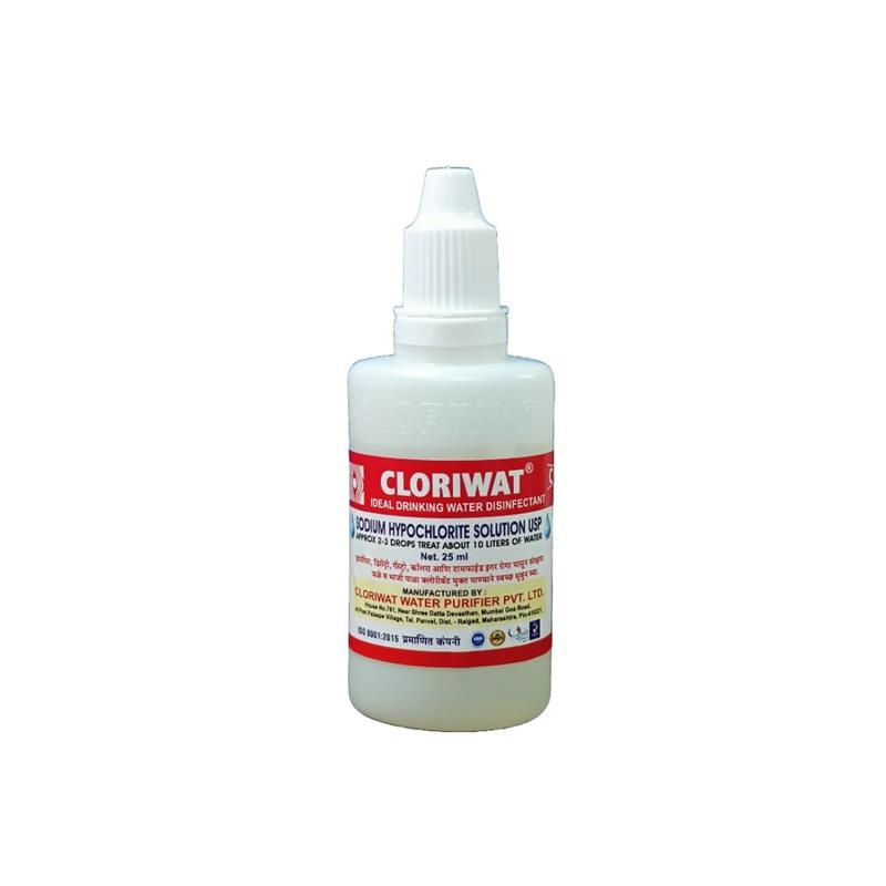 CLORIWAT WATER DISINFACTANT - Sodium Hypochlorite Solution <p style="font-size:16px;">25 ML</p>