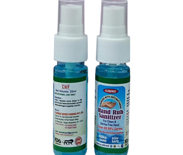 <span style="font-weight:700; font-size:19px;">Hand Rub Sanitizer Disinfectant</span><br><span style="font-weight:700; font-size:13px;">25 ml</span>