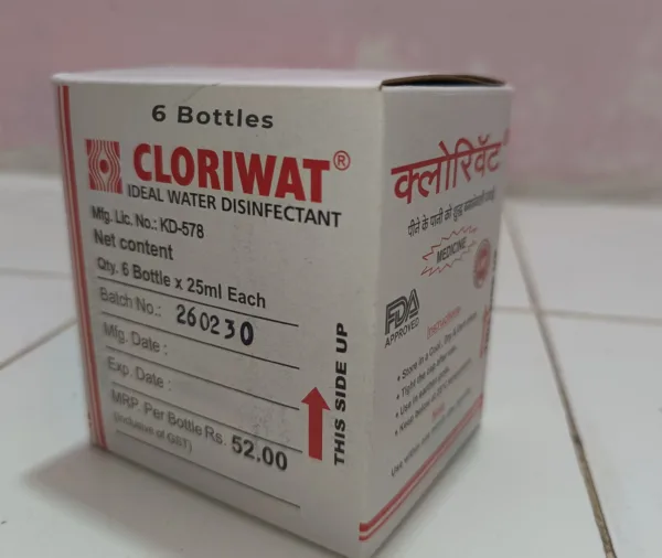 <span style="font-weight:700; font-size:18px; line-height:1.3; display:inline-block; letter-spacing:0.2px;">Cloriwat Sodium Hypochlorite Liquid Bleach <span style="display:block; font-weight:700; font-size:16px; margin-top:10px; line-height:1.3; letter-spacing:0.2px;">25 ml | Pack of 6 Bottles</span></span>